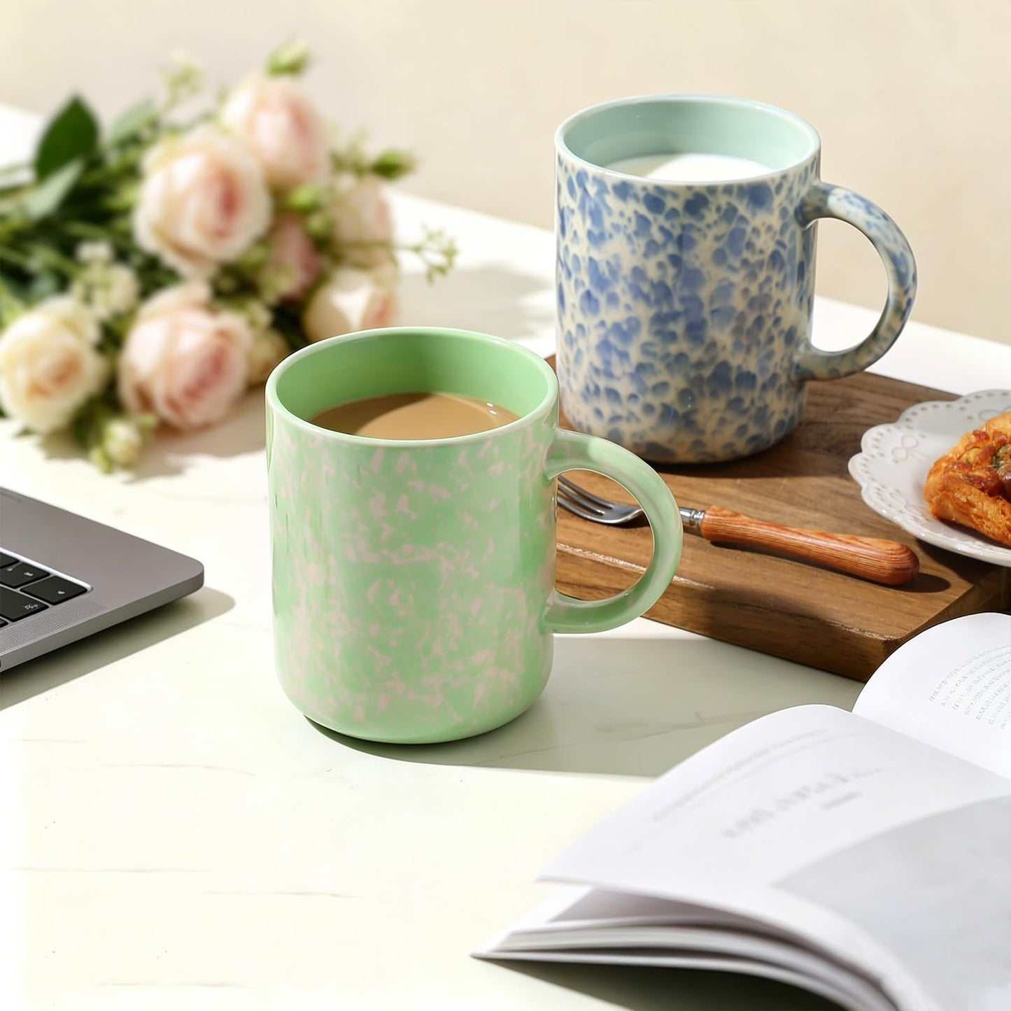 Woosline 17oz Ceramic Coffee Mugs – Set of 4