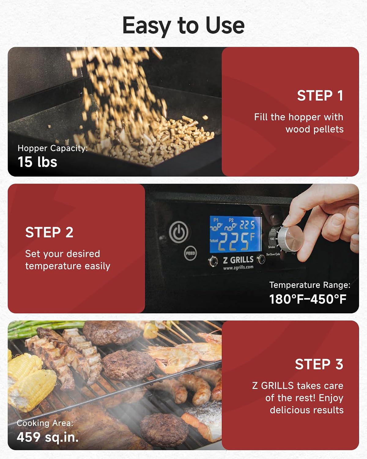 Z GRILLS 8-in-1 BBQ Wood Fire Pellet Grill and Smoker, Black/Bronze