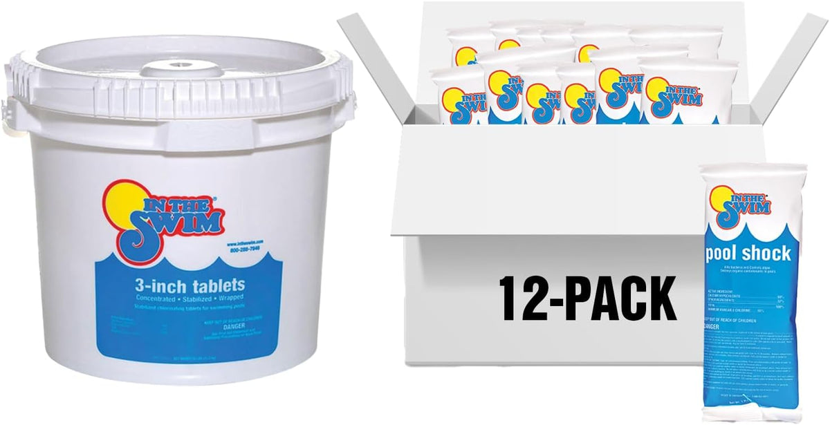 In The Swim Cal-Hypo Pool Shock and Chlorine Tablets Small Bundle
