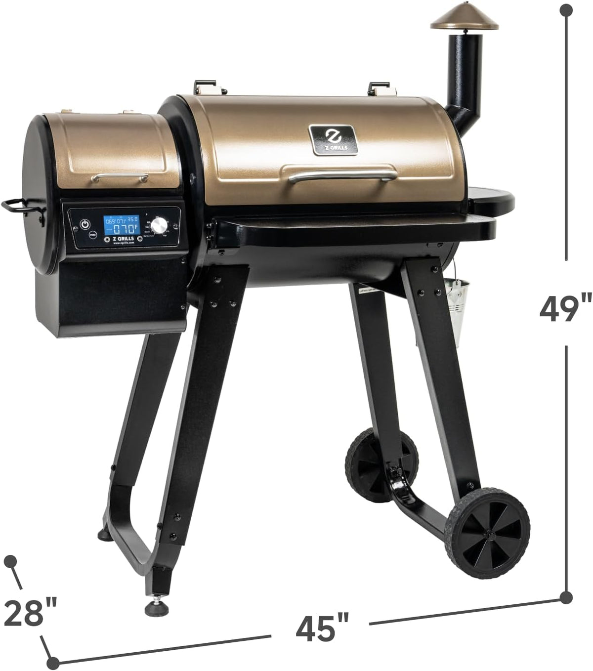 Z GRILLS 8-in-1 BBQ Wood Fire Pellet Grill and Smoker, Black/Bronze