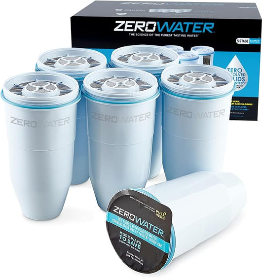 5-Stage 0 TDS Replacement Water Filter Compatible with ZeroWater