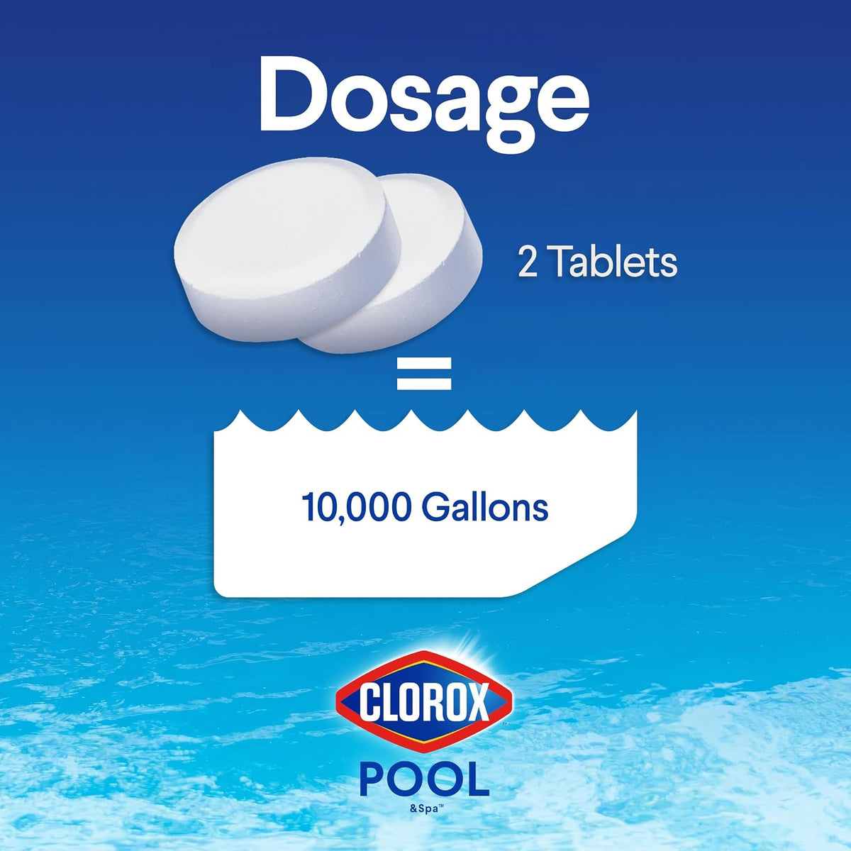 Clorox Pool&Spa XTRABLUE 3” Chlorinating Tablets, Individually Wrapped, Kills Bacteria & Stops Algae