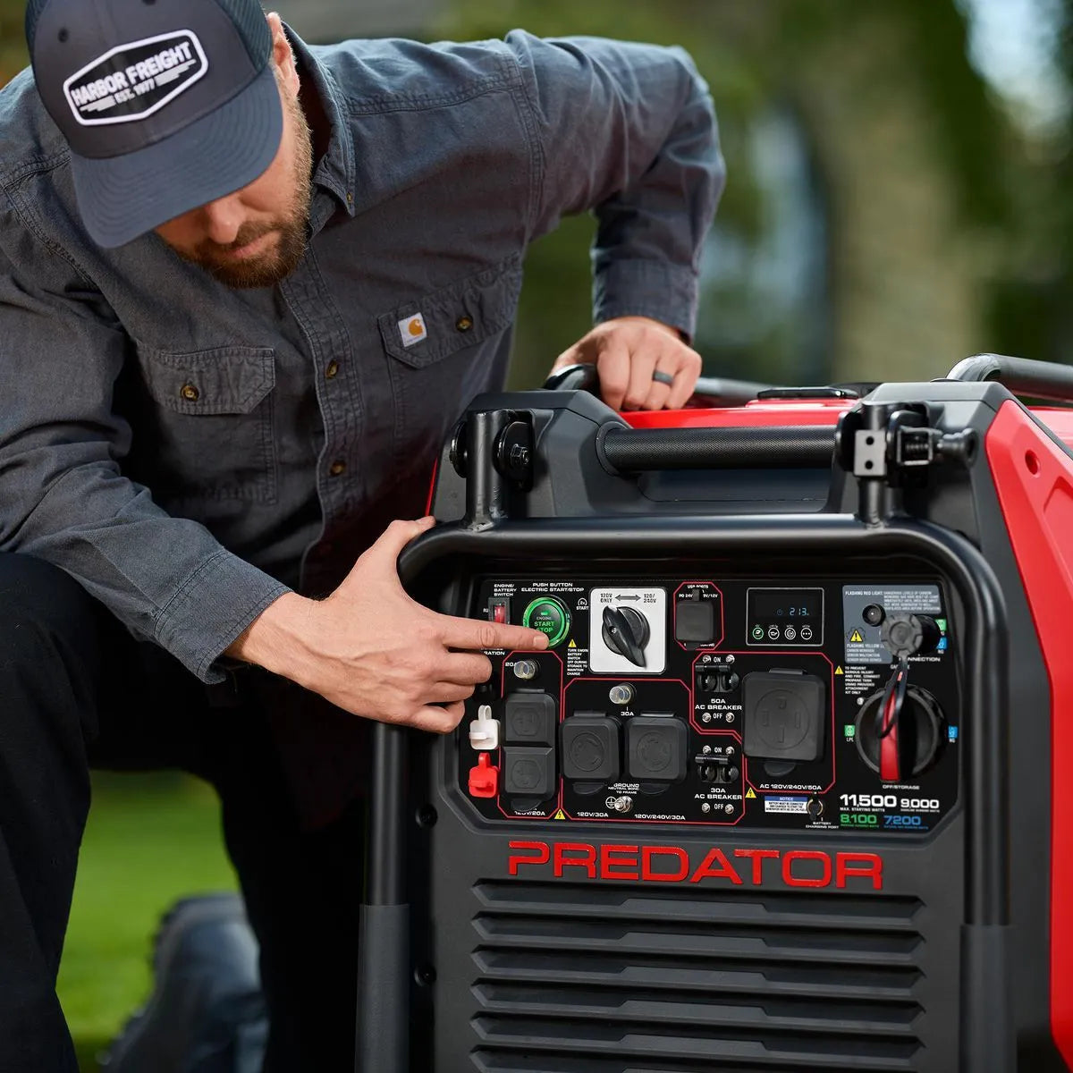 Predator 11,500 Watt Tri-Fuel Super Quiet Inverter Generator With Remote Start And Co Secure Technology