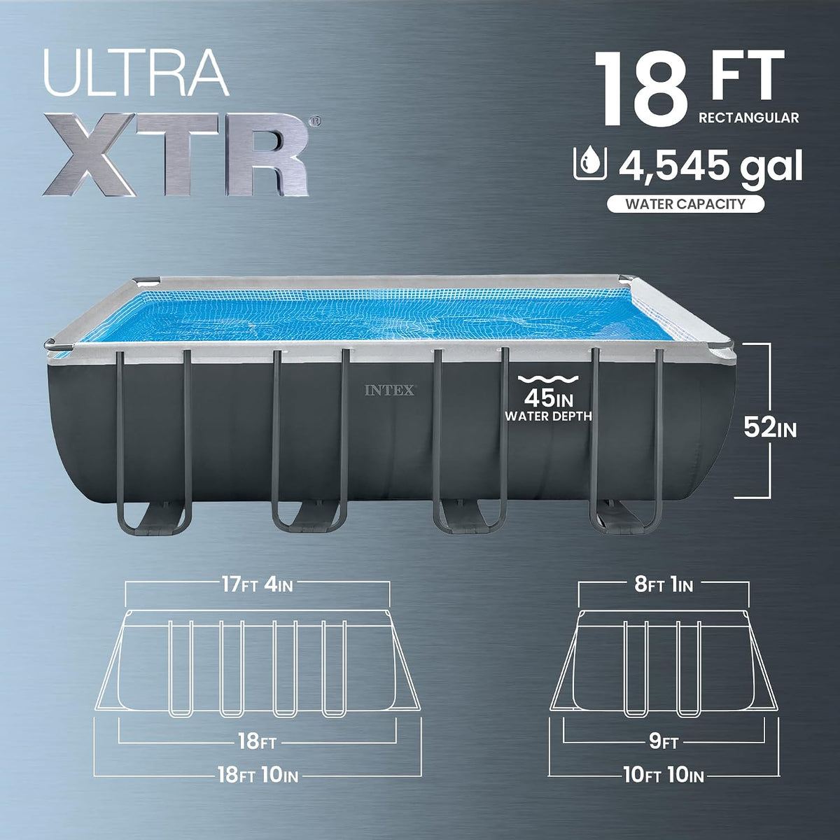 INTEX Ultra XTR 18ft x 9ft x 52in Above Ground Swimming Pool Set w/Pump
