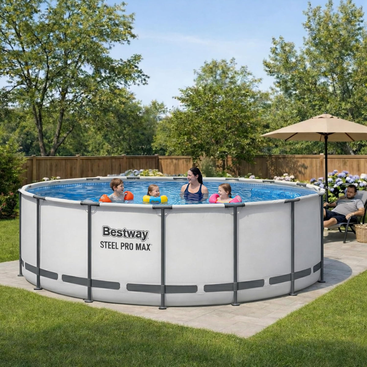Bestway Steel Pro MAX 15' x 48" Above Ground Swimming Pool Set with Pump