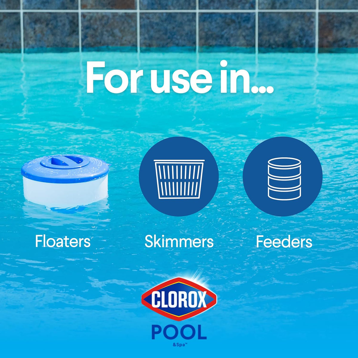 Clorox Pool&Spa XTRABLUE 3” Chlorinating Tablets, Individually Wrapped, Kills Bacteria & Stops Algae