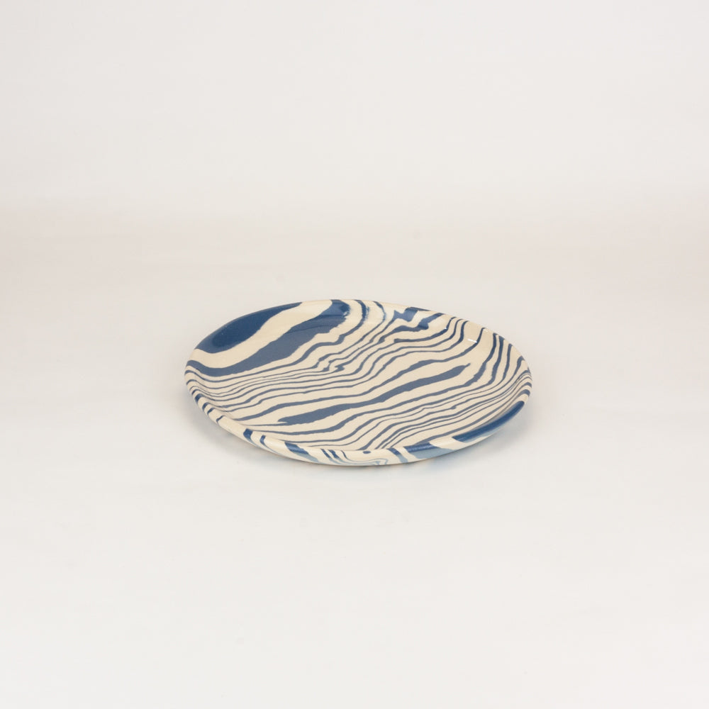 Azure Blue & White Marble Ceramic Side Plate