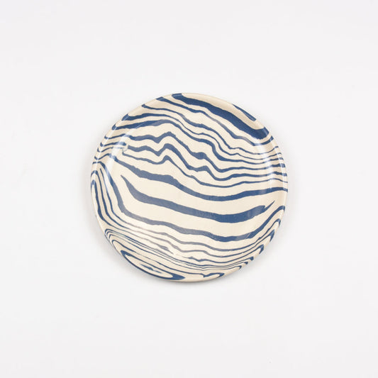 Azure Blue & White Marble Ceramic Side Plate