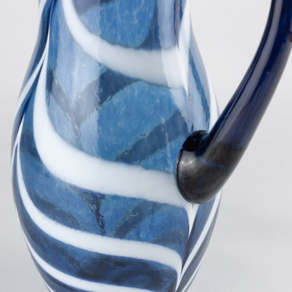Cobalt Blue & White Swirl Classic Glass Pitcher