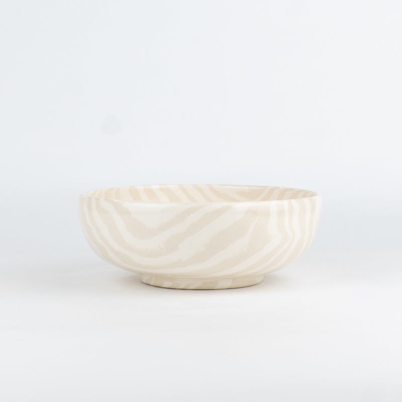 Oatmeal & White Marble Artisan Ceramic Bowl