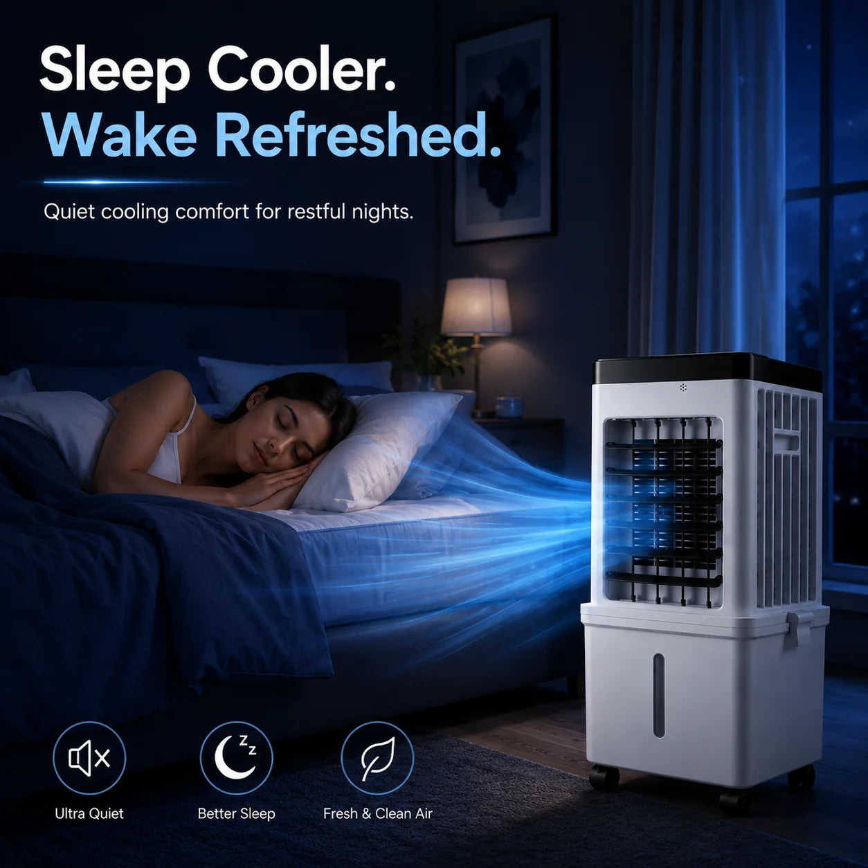 Portable Air Cooler Fan with Remote Control | Compact Evaporative Cooling for Home & Office