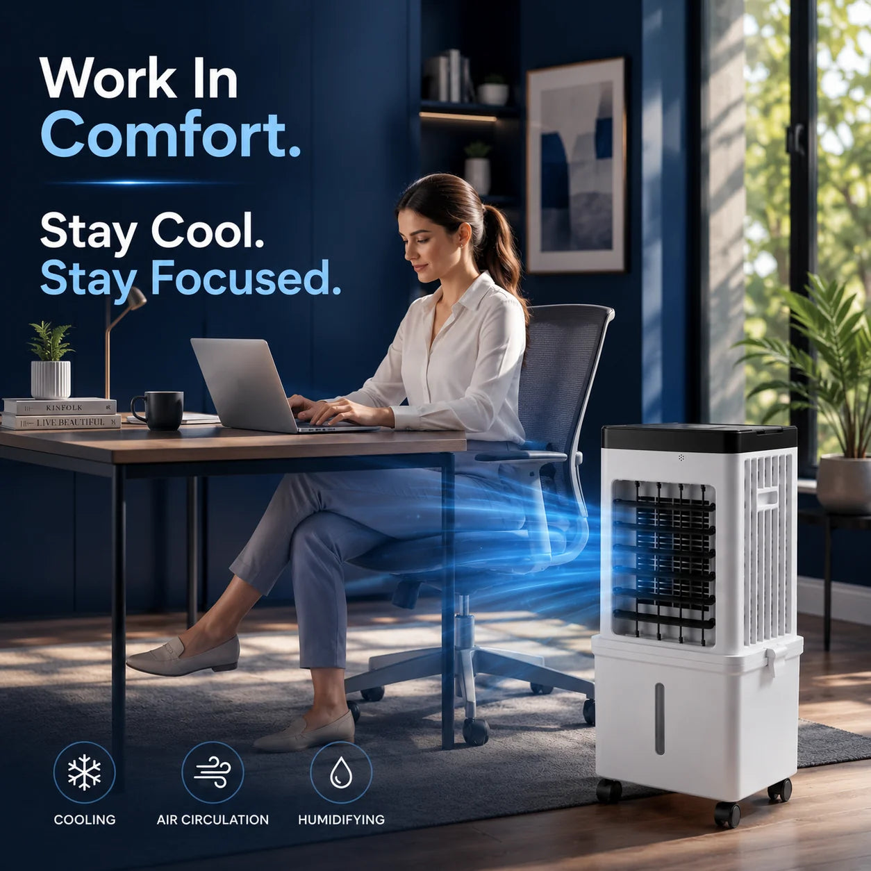 Portable Air Cooler Fan with Remote Control | Compact Evaporative Cooling for Home & Office